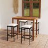 vidaXL Ensemble de bar de jardin avec coussins 5 pcs Noir
