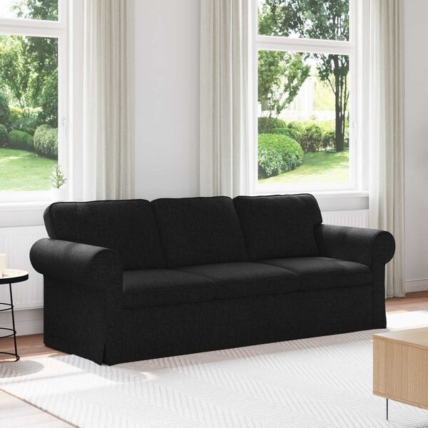 vidaXL Canap&eacute; Noir Dimensions globales: 215 x 82 x 80 cm (l x P x H)