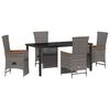 vidaXL Ensemble de salle &agrave; manger pour jardin 5 pc Gris polyrotin