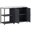 vidaXL Ensemble de rangement cuisine avec &eacute;tag&egrave;re 2 pcs Anthracite