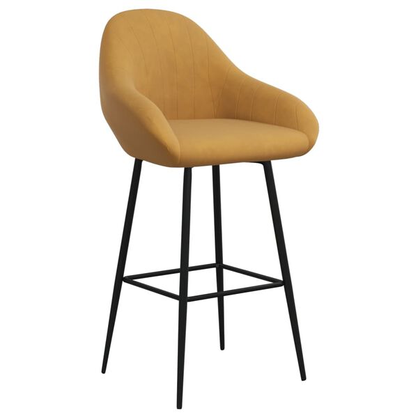 vidaXL Tabouret de bar Marron Velours