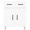 vidaXL Buffet haut Blanc 69,5x34x180 cm Bois d'ing&eacute;nierie