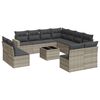 vidaXL Salon de jardin avec coussins 12 pcs gris clair r&eacute;sine tress&eacute;e