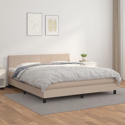 vidaXL Sommier à lattes de lit avec matelas Cappuccino 180x200 cm