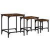 vidaXL Tables basses gigognes 3 pcs ch&ecirc;ne fum&eacute; bois d'ing&eacute;nierie