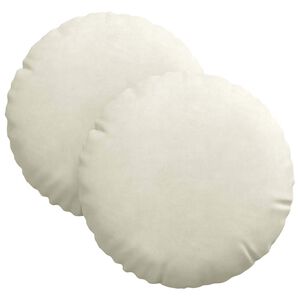 vidaXL Coussins de si&egrave;ge 2 pcs Cr&egrave;me &Oslash; 40 x 13 cm Velours