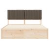 vidaXL Cadre de lit avec t&ecirc;te de lit rembourr&eacute;e Taupe 160 x 200 cm
