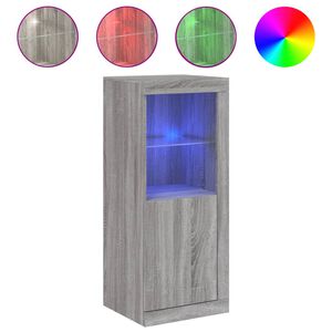 vidaXL Buffet avec lumi&egrave;res LED sonoma gris 41x37x100 cm