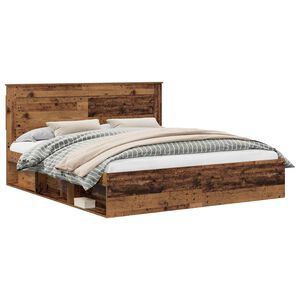 vidaXL Cadre de lit Bois ancien 200 x 200 cm Pin massif