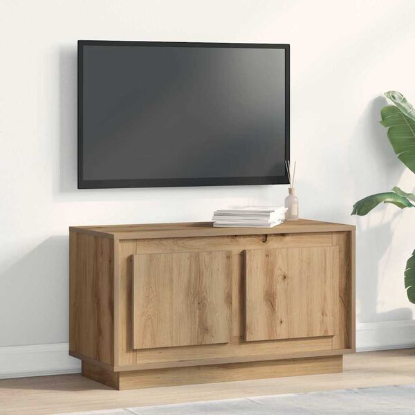 vidaXL Meuble TV ch&ecirc;ne artisanal 80 x 35 x 45 cm Bois d'ing&eacute;nierie