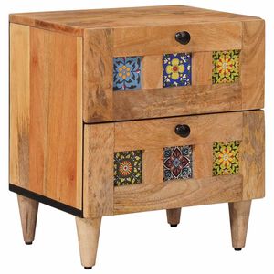 vidaXL Cabinet de chevet Naturel 40 x 33 x 46 cm Bois de mangue massif