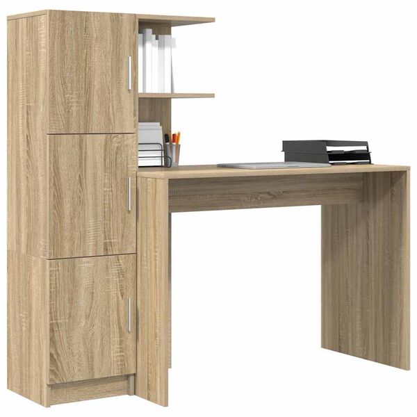 vidaXL Bureau 2 pcs Ch&ecirc;ne Sonoma