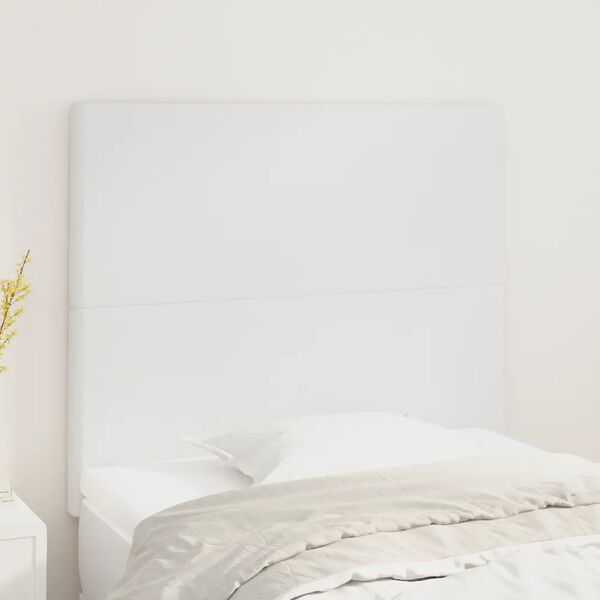 vidaXL T&ecirc;te de lit blanche 100 x 5 x 118/128 cm similicuir