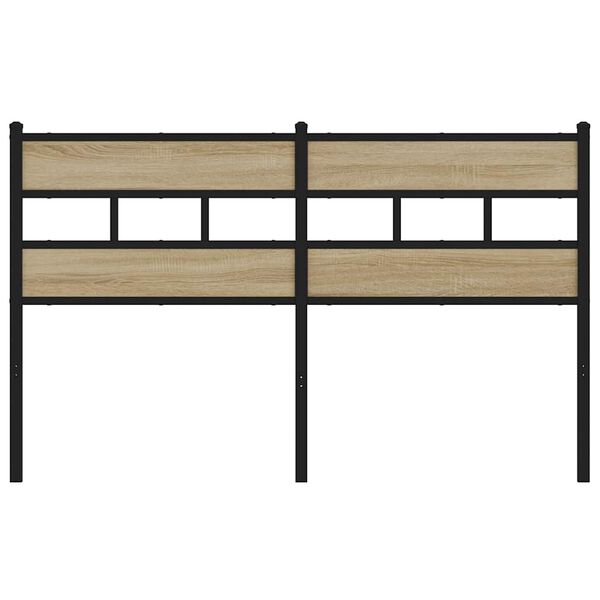 vidaXL T&ecirc;te de lit ch&ecirc;ne sonoma 160 cm fer et bois d&rsquo;ing&eacute;nierie