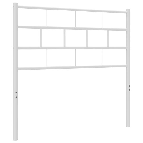 vidaXL T&ecirc;te de lit m&eacute;tal blanc 80 cm