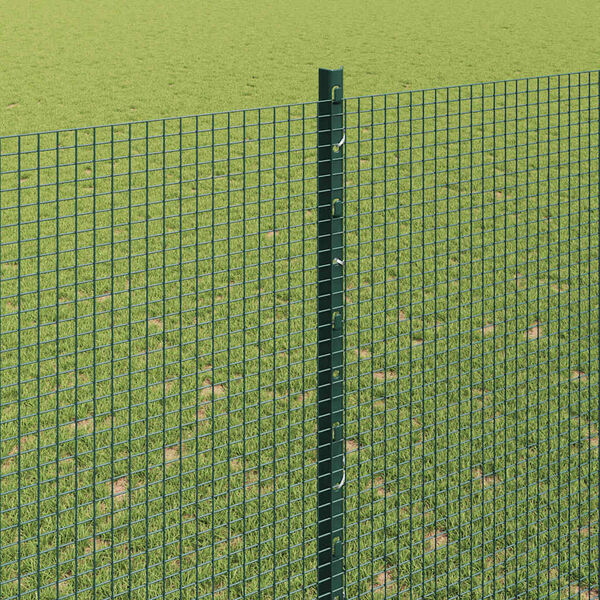 vidaXL Cl&ocirc;ture avec poteau Vert 1,5 x 10 cm Acier