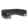 vidaXL Ensemble de canap&eacute;s d'ext&eacute;rieur 10 pc Noir et Gris fonc&eacute;