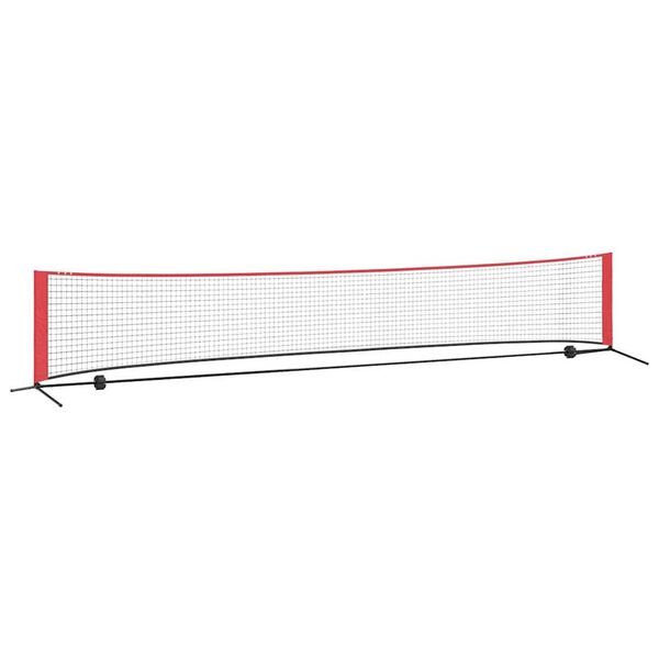 vidaXL Filet de tennis Noir et Rouge 494,5 x 90 x 87 cm Polyester