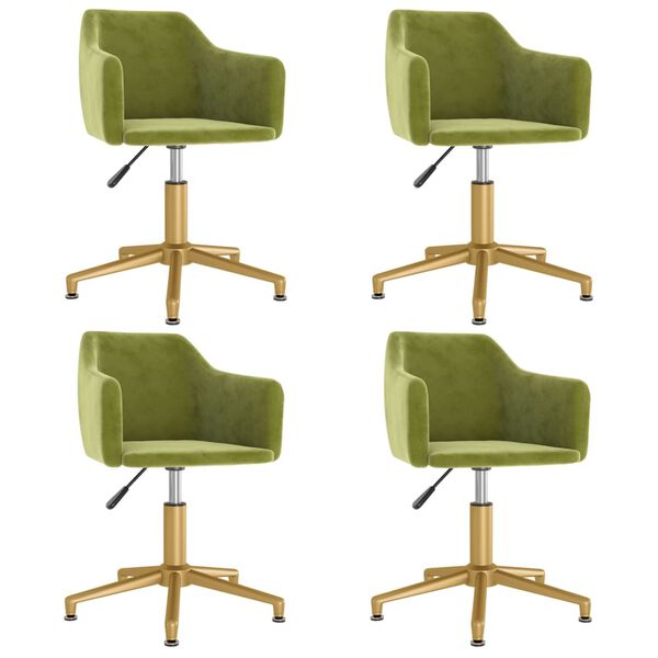 vidaXL Chaises pivotantes &agrave; manger lot de 4 Vert clair Velours