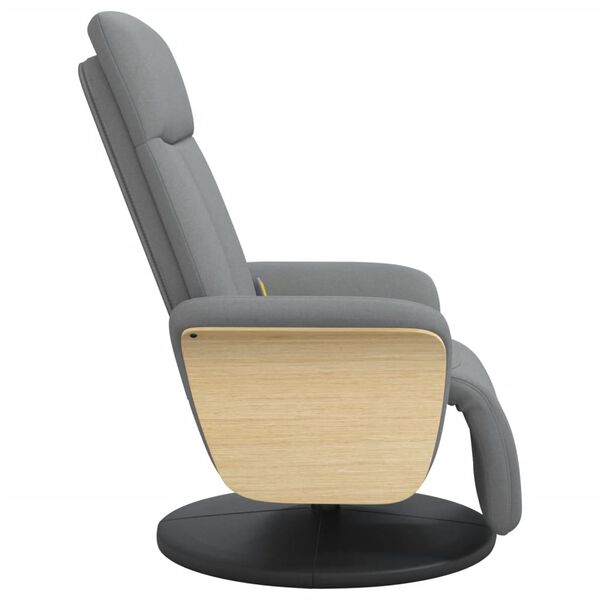 vidaXL Fauteuil inclinable de massage et repose-pieds gris clair tissu