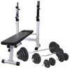 vidaXL Banc d'entra&icirc;nement avec support de poids jeu d'halt&egrave;res 120 kg