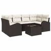 vidaXL Ensemble de canap&eacute; de jardin 7 pcs Marron et Cr&egrave;me polyrotin