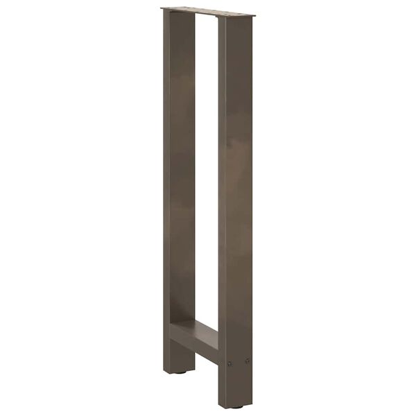 vidaXL Pieds de table de bar en acier naturel, 2 pi&egrave;ces, 40 x (100-101) cm