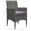vidaXL Ensemble &agrave; manger de jardin 5 pcs Gris