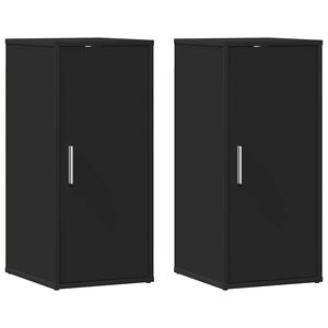 vidaXL Armoires &agrave; chaussures 2 pcs Noir 32x35x70 cm Agglom&eacute;r&eacute;