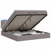 vidaXL Lit coffre avec matelas et LED Taupe 140 x 190 cm Tissu