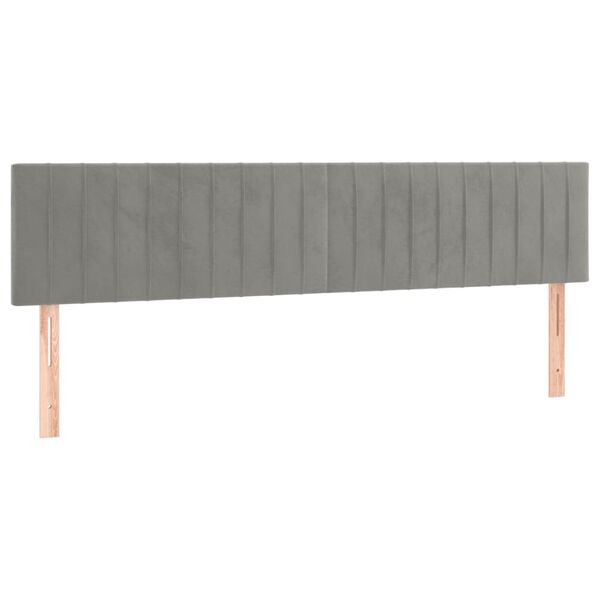 vidaXL T&ecirc;tes de lit 2 pcs Gris clair 100x5x78/88 cm Velours