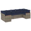 vidaXL Ensemble de canap&eacute; de jardin 7 pcs avec coussins gris r&eacute;sine tress&eacute;e