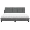 vidaXL Lit avec matelas Hanko gris fonc&eacute; 160x200 cm tissu