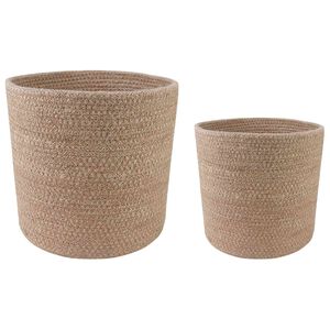 vidaXL Ensemble de Pots &agrave; Plantes 2 pc Naturel &Oslash; 28 x 28 cm