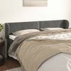 vidaXL T&ecirc;te de lit avec oreilles Gris fonc&eacute; 183x23x78/88 cm Velours