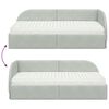 vidaXL Cadre de lit d'angle avec matelas 2 pcs Gris clair Velours