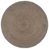 vidaXL Tapis fait &agrave; la main Jute Rond 210 cm Gris