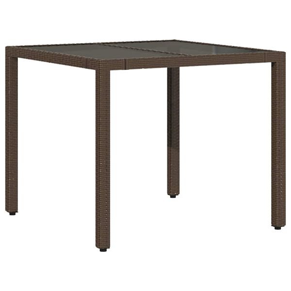 vidaXL Ensemble de bistro de jardin 5 pcs coussins marron poly rotin
