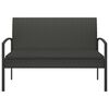 vidaXL Banc de jardin avec coussin noir 105 cm r&eacute;sine tress&eacute;e