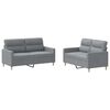vidaXL Ensemble de canap&eacute;s 2 pcs avec coussins Gris clair Tissu