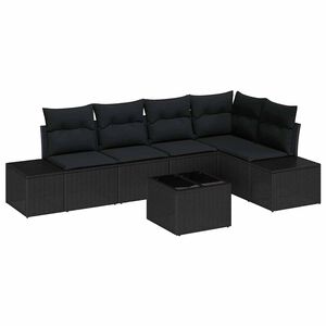 vidaXL Ensemble de canap&eacute; de jardin avec stockage Noir polyrotin