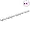 vidaXL Tige de placard 12 pc Argent&eacute; 472 x 15 x 29 mm
