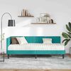 vidaXL Cadre de lit d'angle avec matelas 2 pcs Turquoise Velours