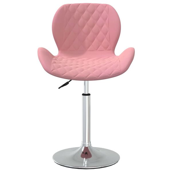 vidaXL Chaises pivotantes &agrave; manger lot de 2 Rose Velours