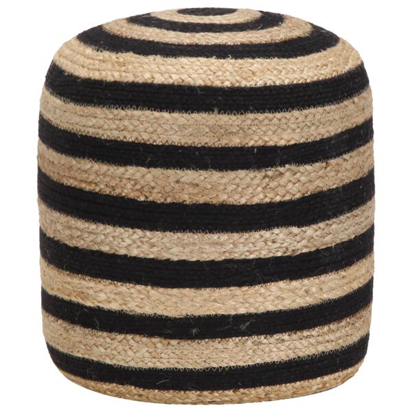 vidaXL Pouf fait &agrave; la main Noir 40 x 45 cm Jute