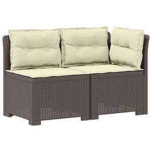 vidaXL Canap&eacute; de jardin 2 places avec coussins look rotin PP