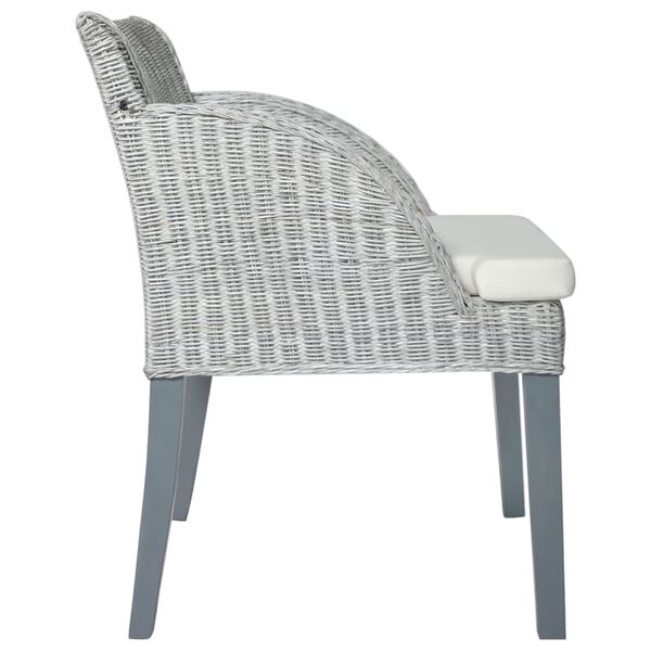 vidaXL Chaise &agrave; manger avec coussin Gris Rotin naturel