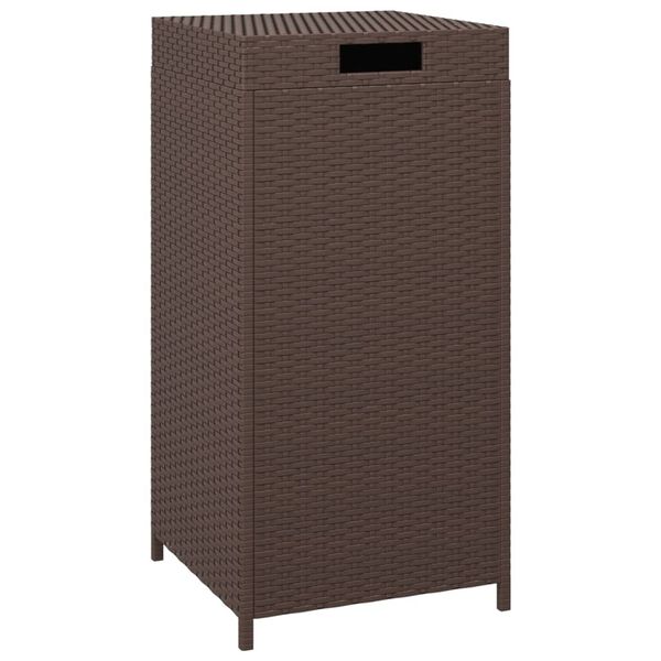 vidaXL Poubelle marron 40x40x80 cm r&eacute;sine tress&eacute;e