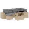 vidaXL Salon de jardin avec coussins 7 pcs beige r&eacute;sine tress&eacute;e