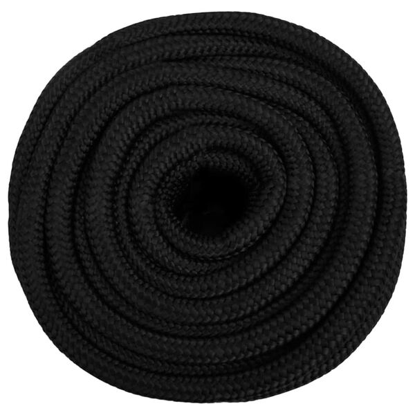 vidaXL Corde de bateau Noir complet 18 mm 25 m Polypropyl&egrave;ne